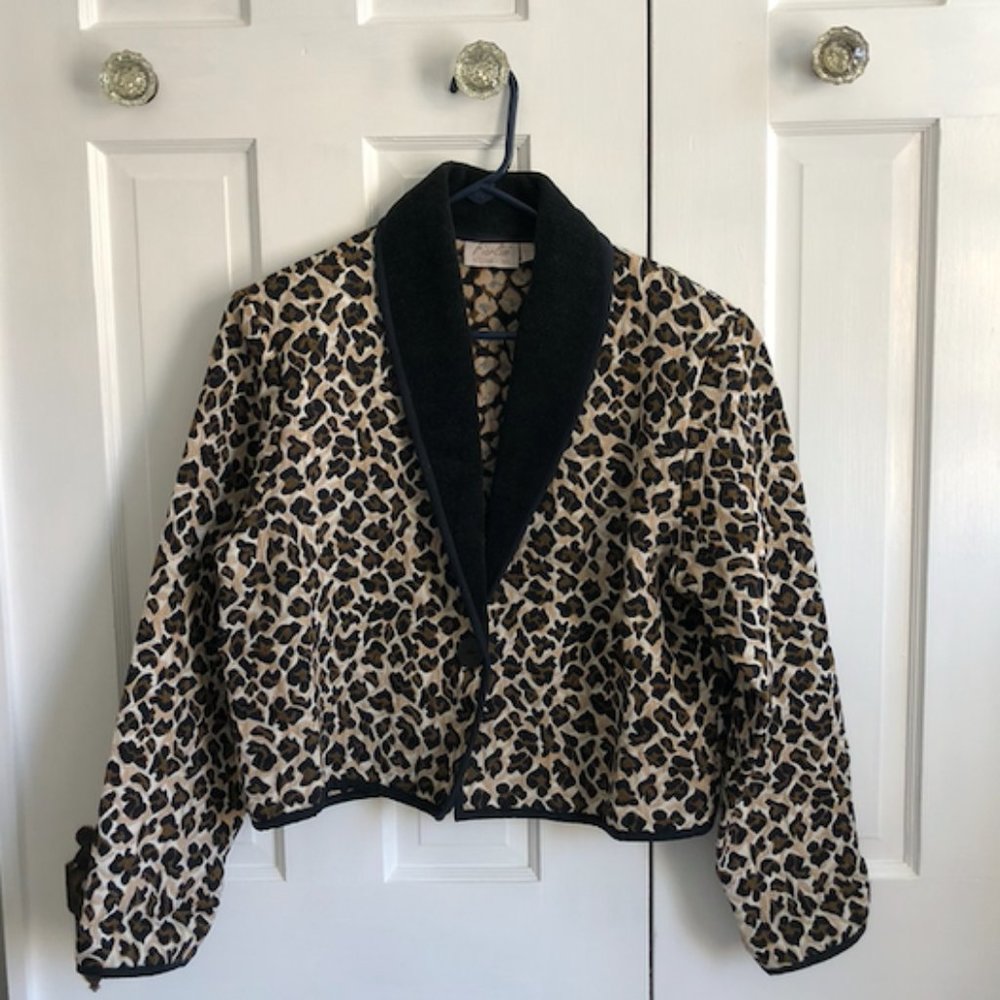 Fiorlini International Cropped Leopard Print Jacket -  M